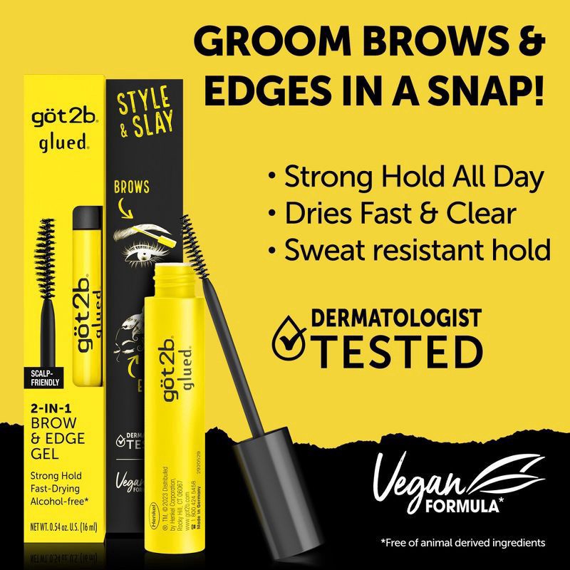 slide 8 of 8, Got2B Glued Brows & Edges Hair Gel - 0.54oz, 0.54 oz
