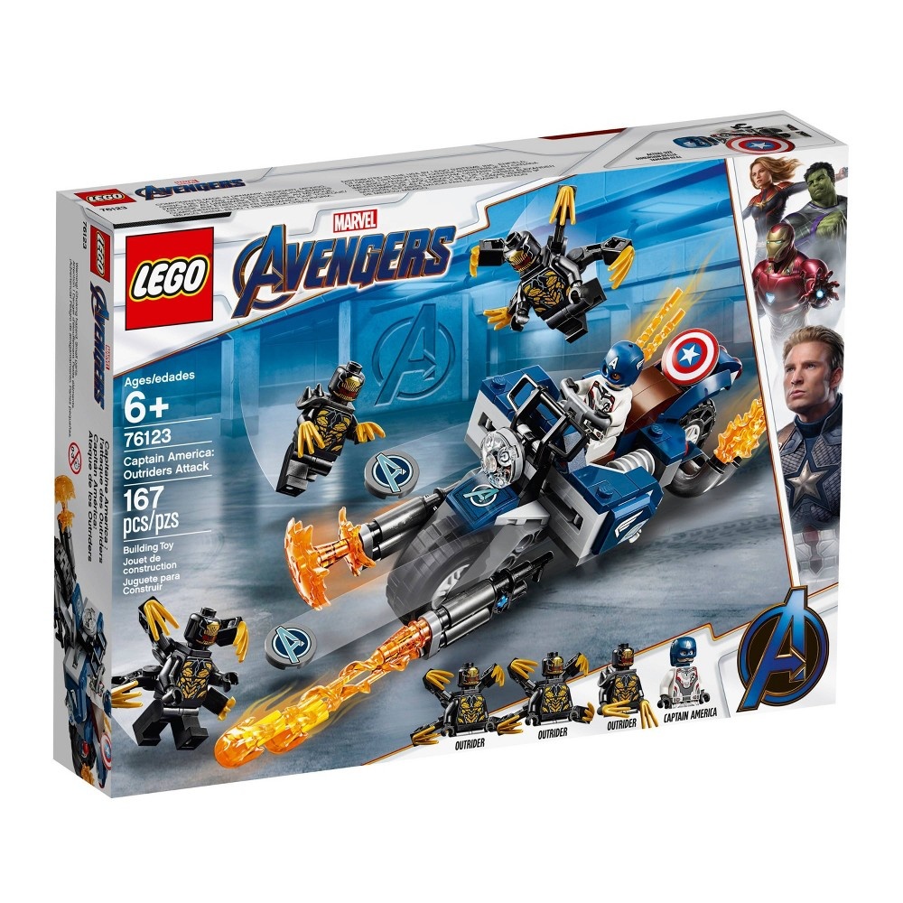 slide 4 of 7, LEGO Super Heroes Marvel Avengers Movie 4 Captain America: Outriders Attack 76123, 1 ct