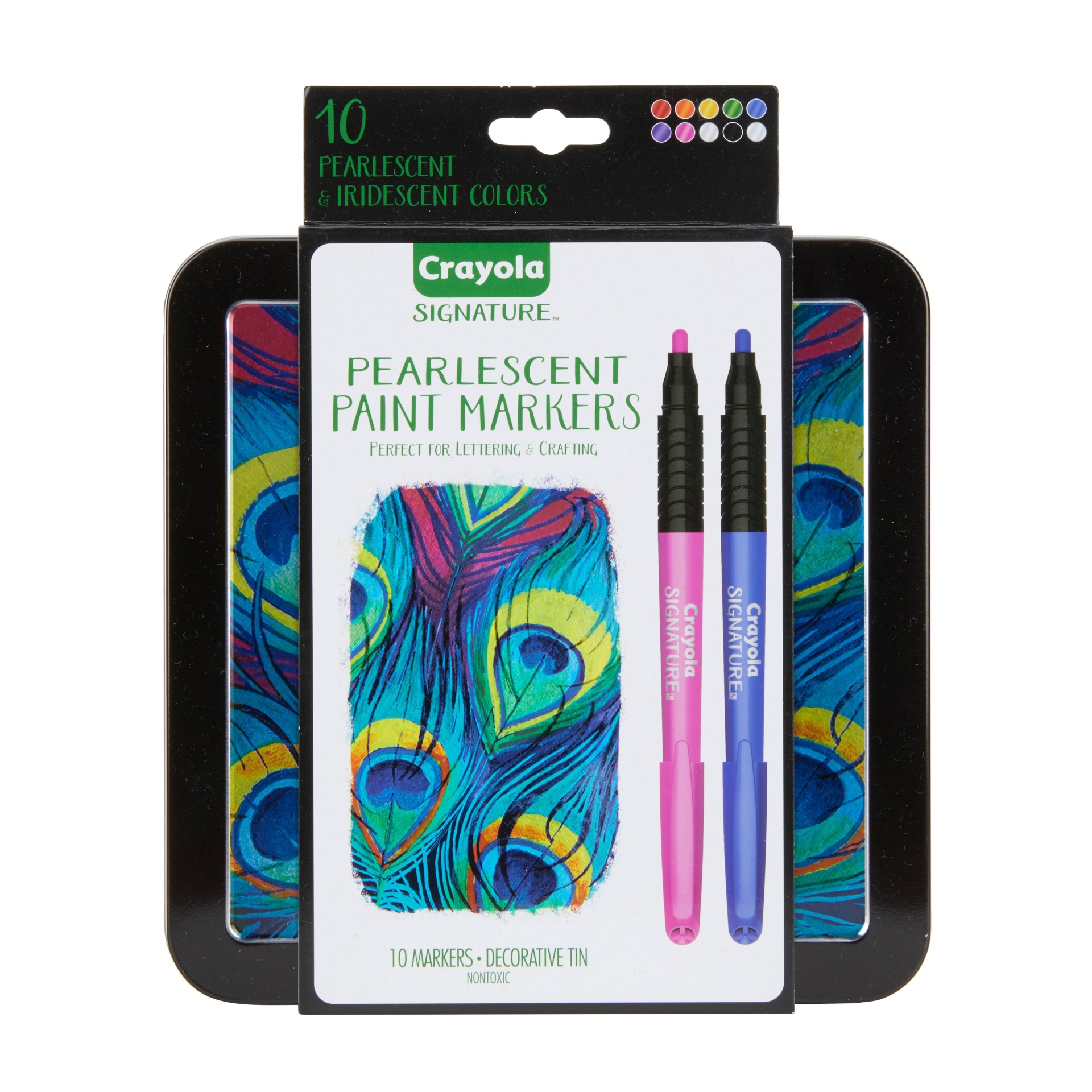 slide 1 of 5, Crayola Signature 10ct Pearlescent Paint Markers, Medium Point, 10 ct
