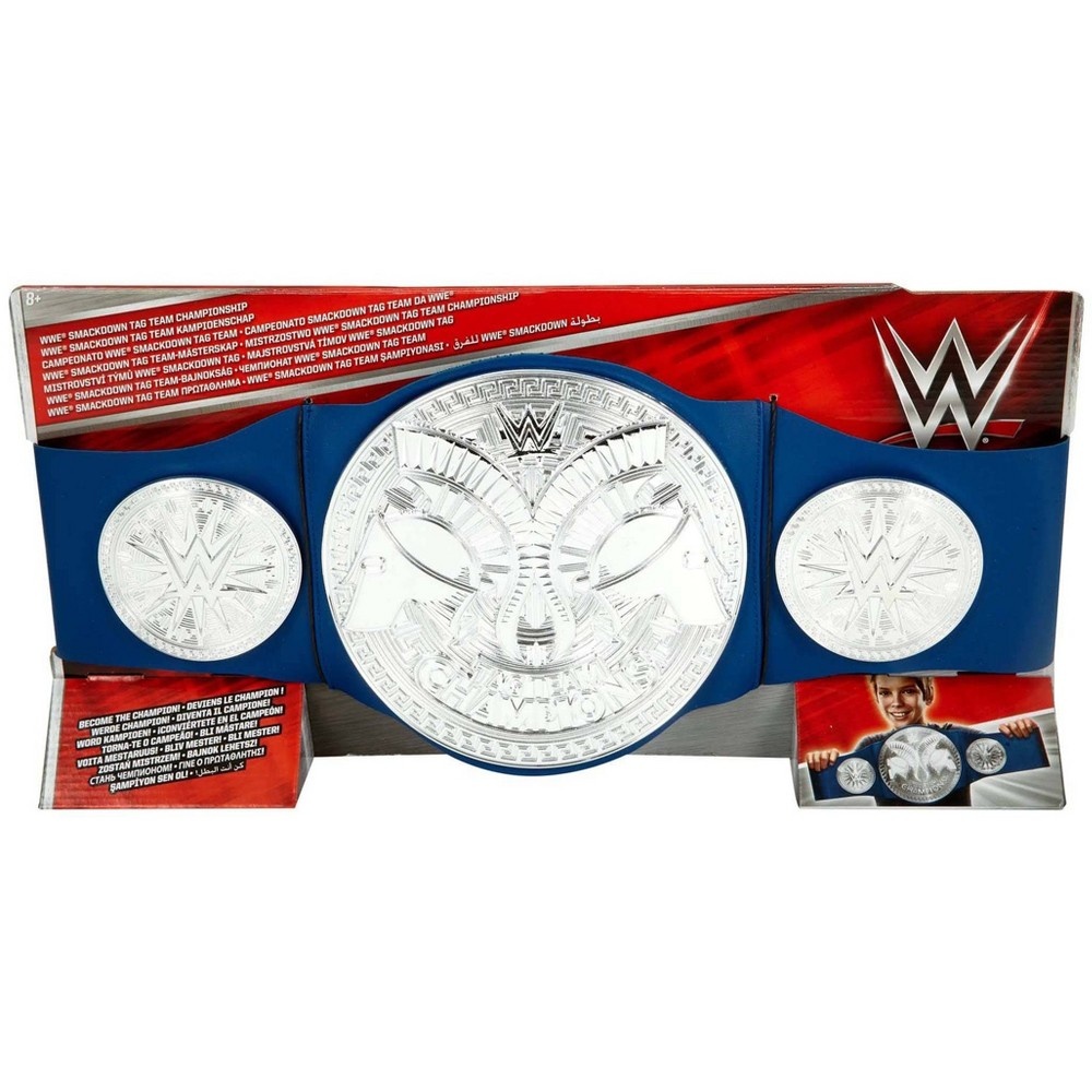 slide 5 of 6, WWE Smackdown Tag Team Championship Belt, 1 ct