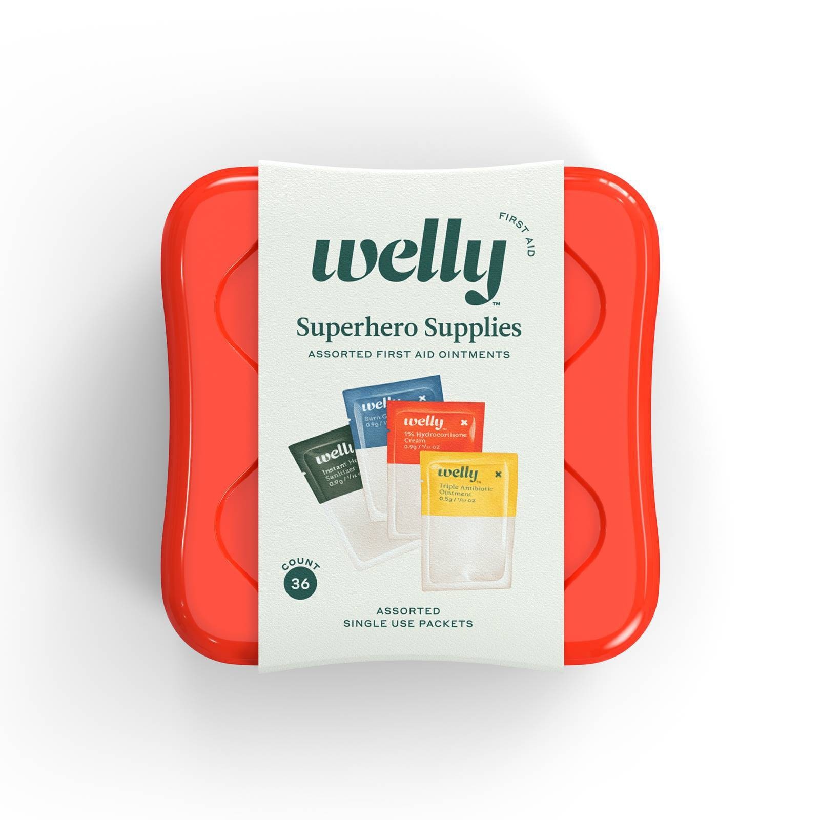 slide 1 of 6, Welly Superhero Supplies Assorted Ointment First Aid Kit, 36 ct