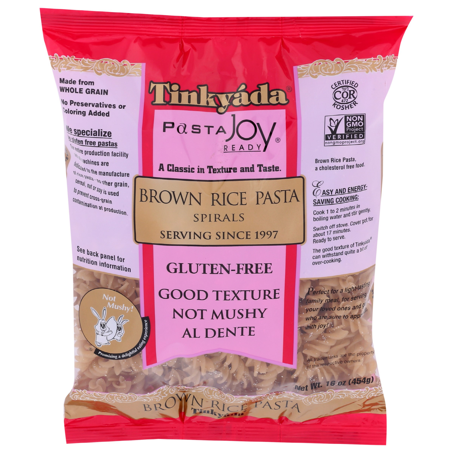 slide 1 of 2, Tinkyada Pasta Joy Gluten-Free Brown Rice Spirals 16 oz, 16 oz