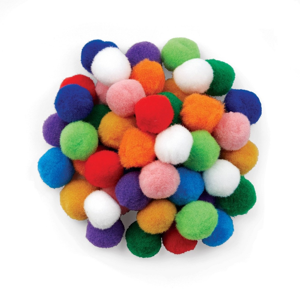 slide 2 of 4, Kid Made Modern Rainbow Pom Poms, 50 ct