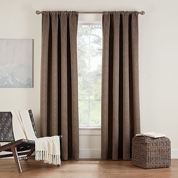 slide 1 of 3, Eclipse Twilight Luna Rod Pocket Room Darkening Window Curtain Panel - Coffee, 63 in