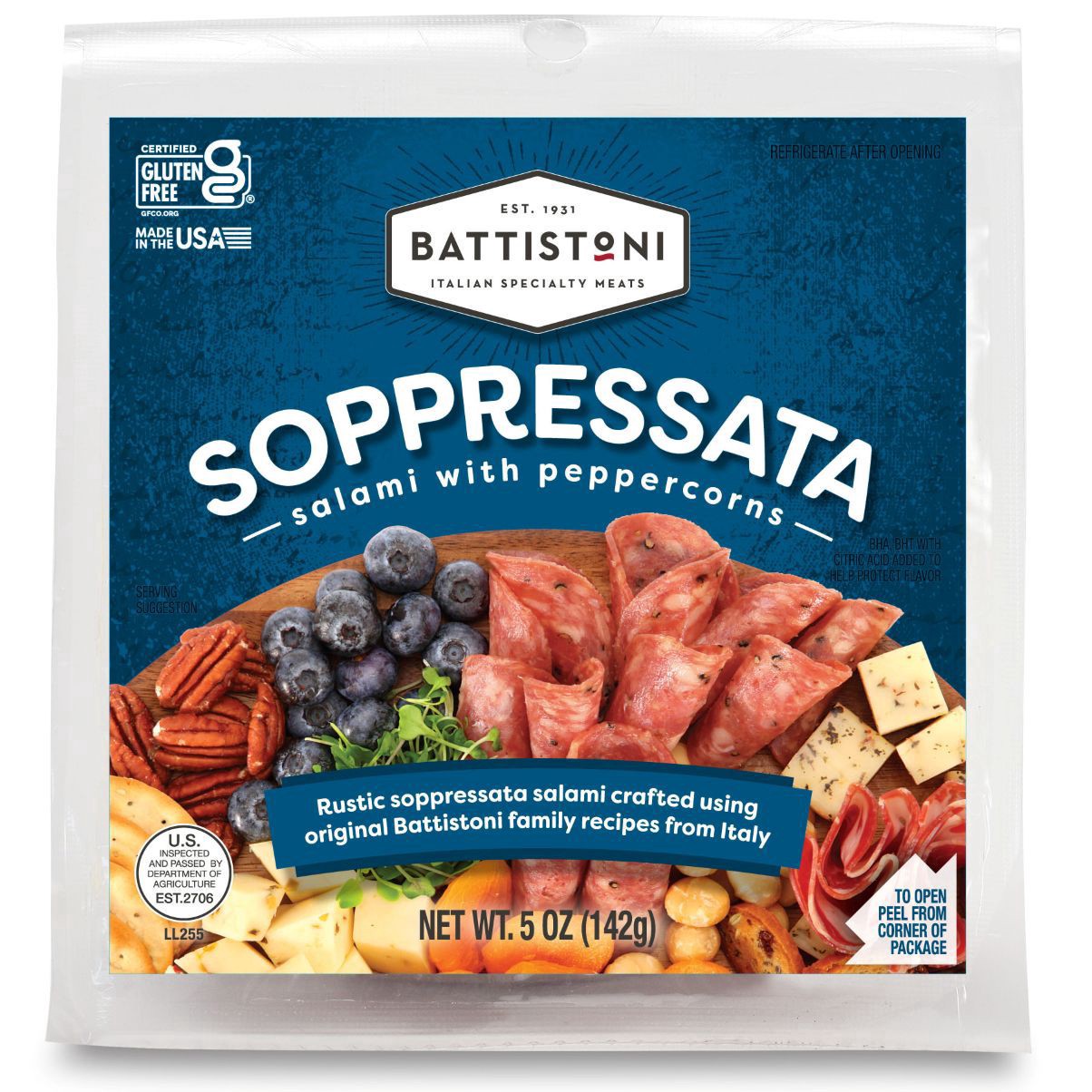 slide 1 of 1, Battistoni Sliced Soppressata, 5 oz