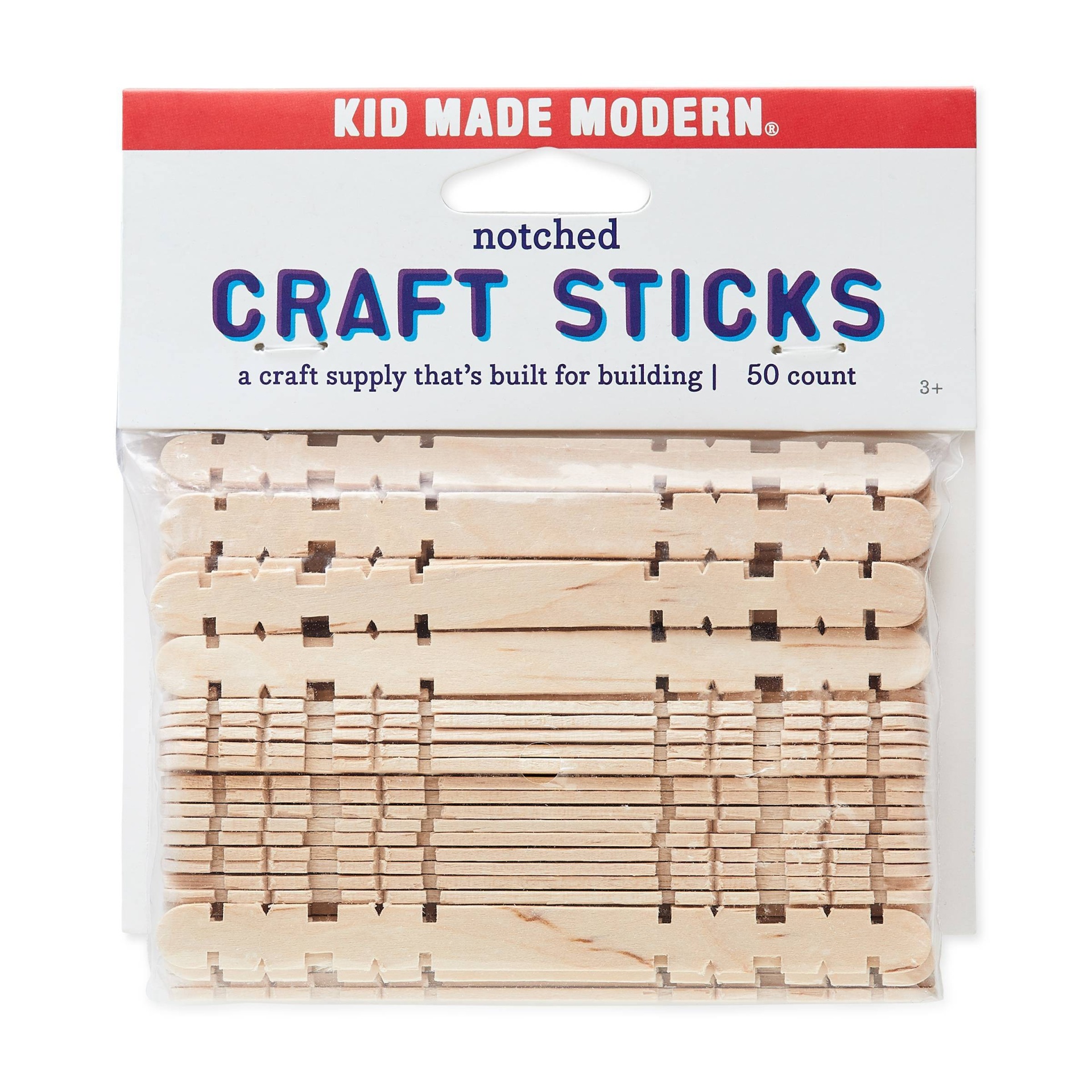 slide 1 of 4, Kid Made Modern Notched Craft Sticks, 50 ct