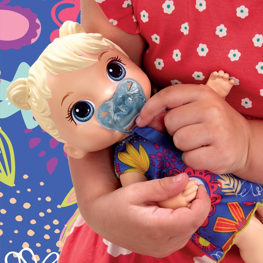 slide 3 of 8, Baby Alive Baby Lil Sounds: Interactive Baby Doll - Blue Dress, 1 ct