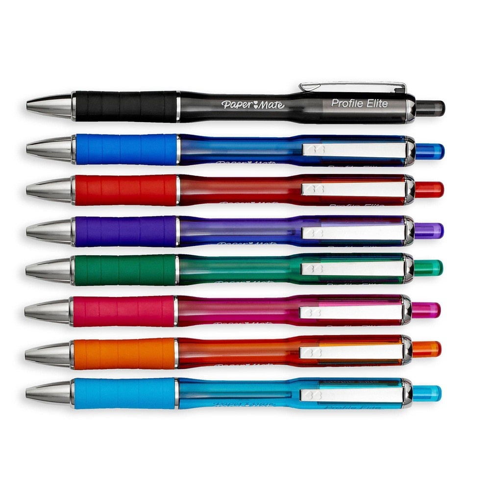 slide 2 of 4, Paper Mate Profile Elite Ballpoint Pens Assorted Colors, 8 ct