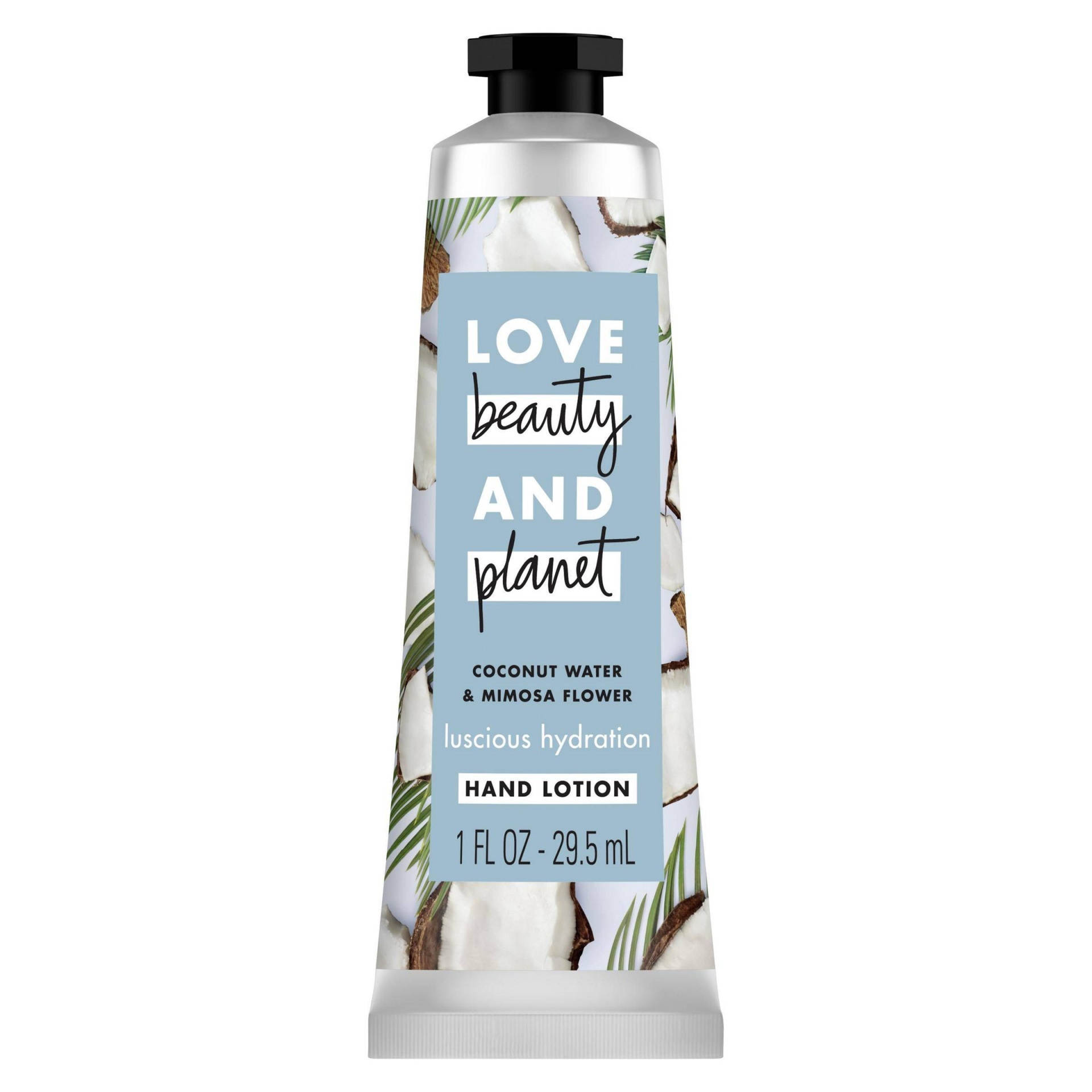 slide 1 of 10, Love Beauty And Planet Coconut Water & Mimosa Flower Hand Lotion, 1 fl oz