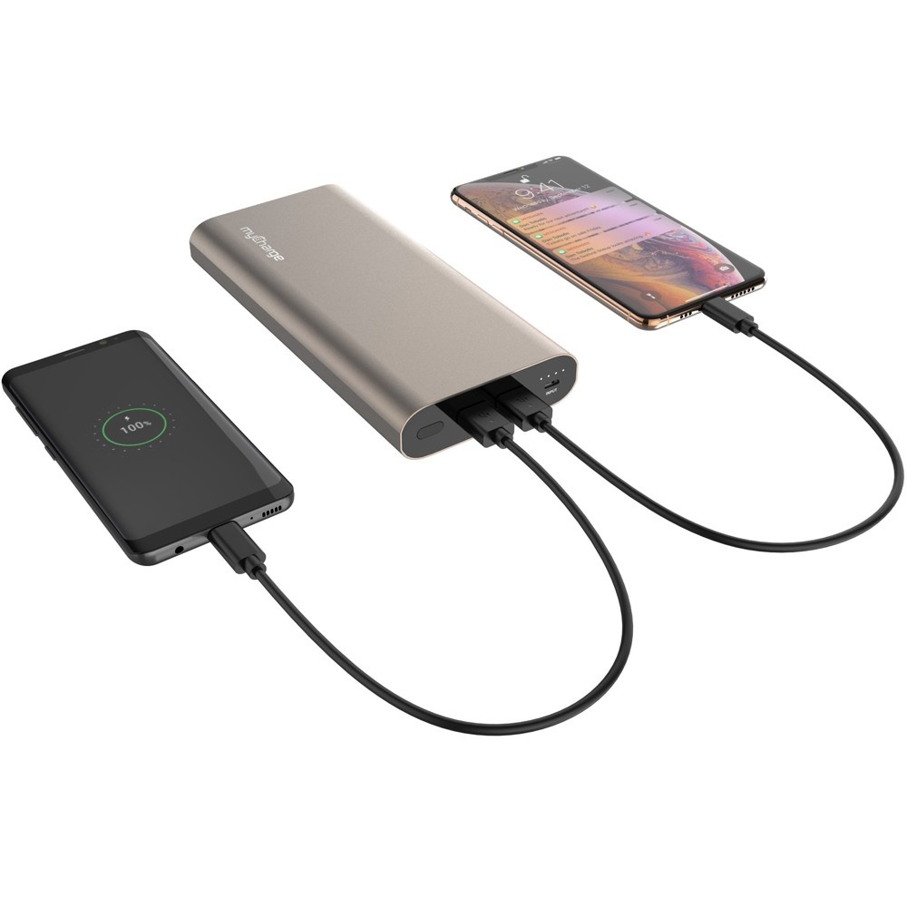 slide 3 of 3, myCharge RazorSuper 2400mAh Power Bank - Metallic Tan, 1 ct