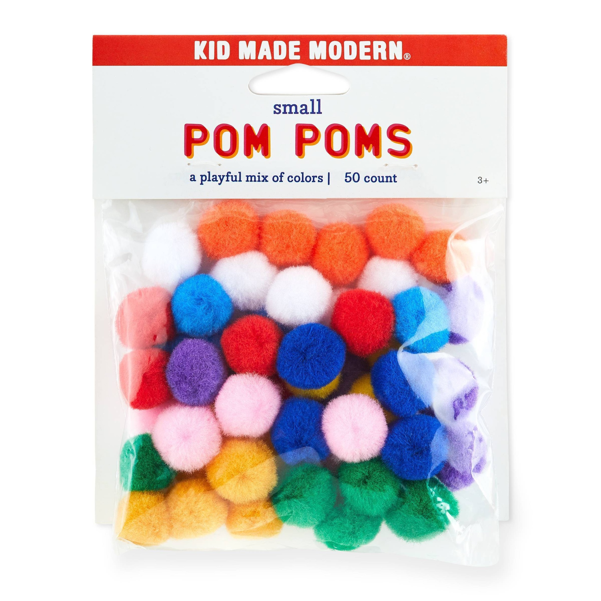 slide 1 of 4, Kid Made Modern Small Pom Poms, 50 ct