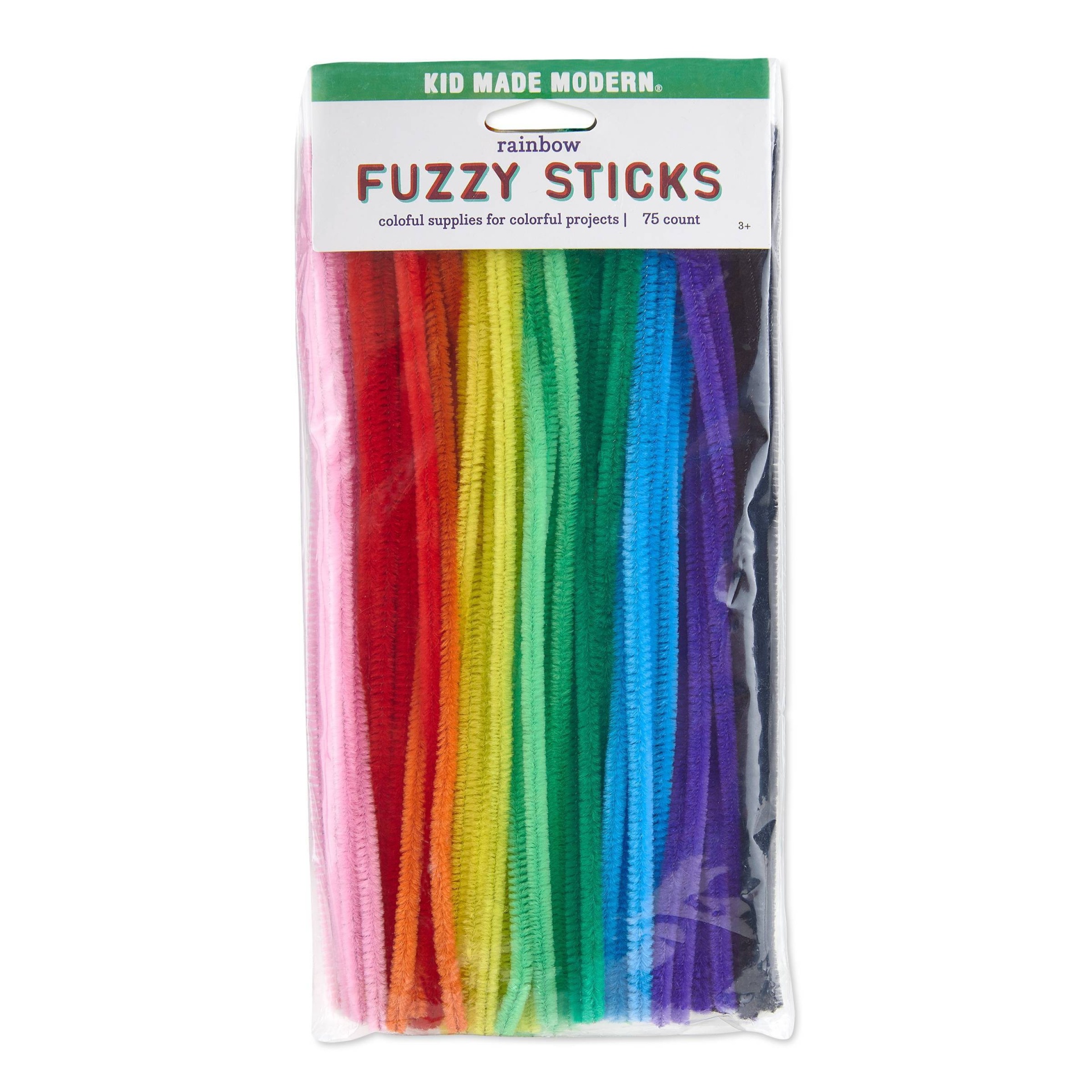 slide 1 of 5, Kid Made Modern Rainbow Fuzzy Sticks, 75 ct