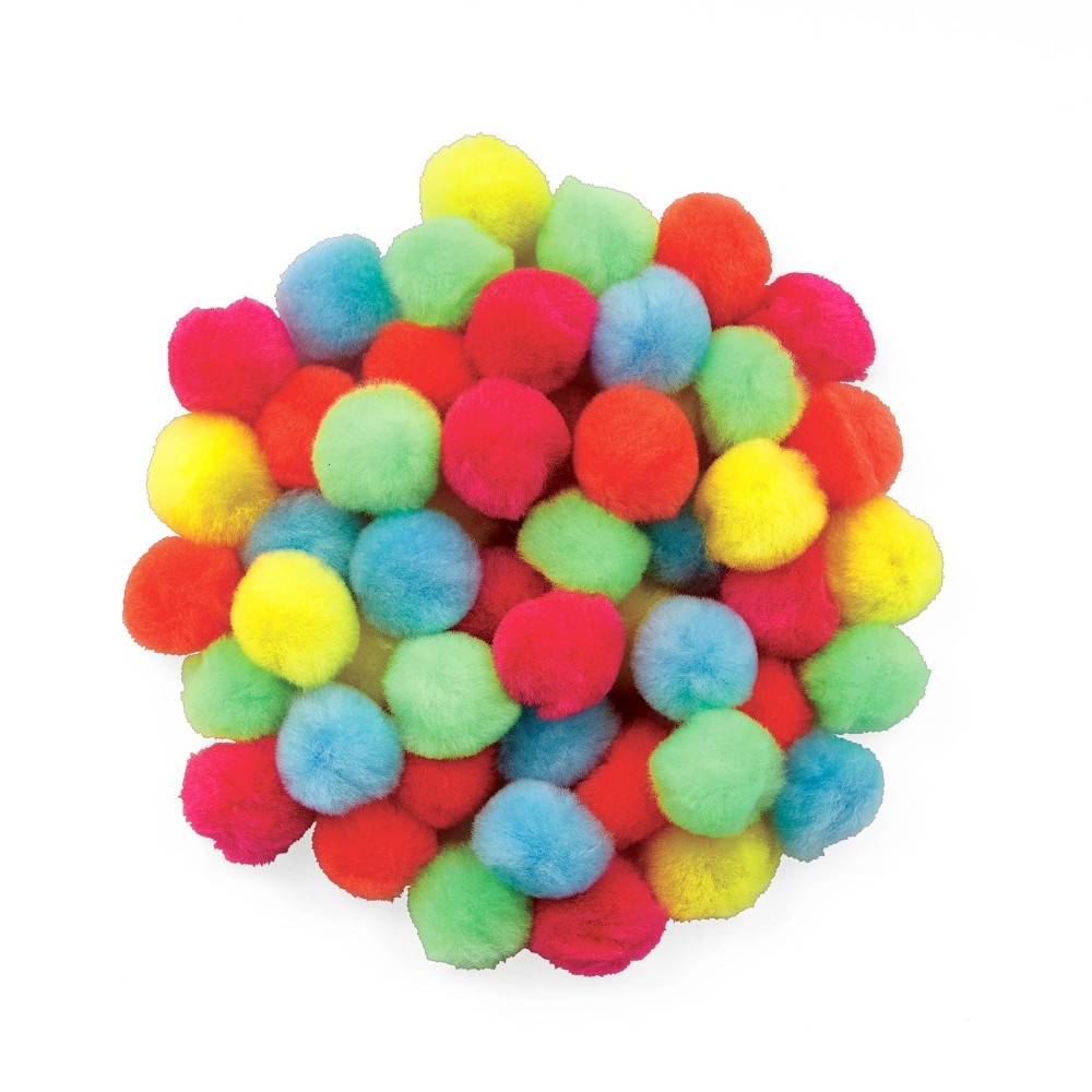 slide 3 of 4, Kid Made Modern Bright Pom Poms, 50 ct