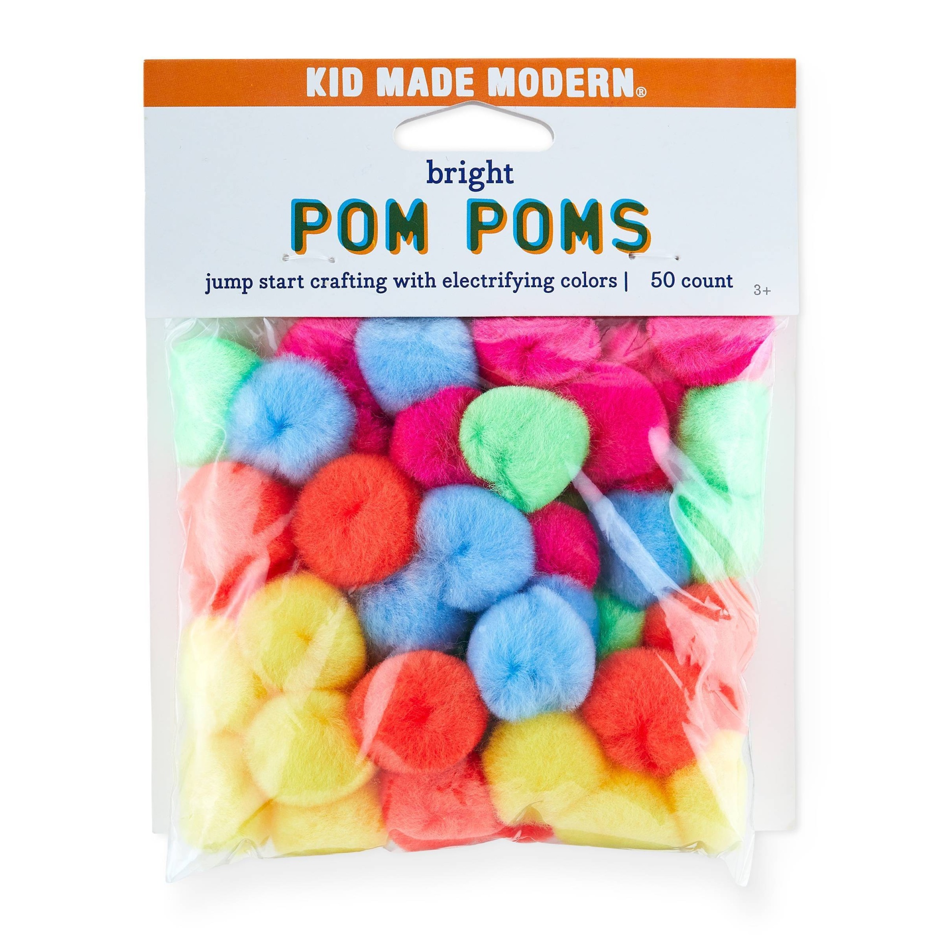 slide 1 of 4, Kid Made Modern Bright Pom Poms, 50 ct