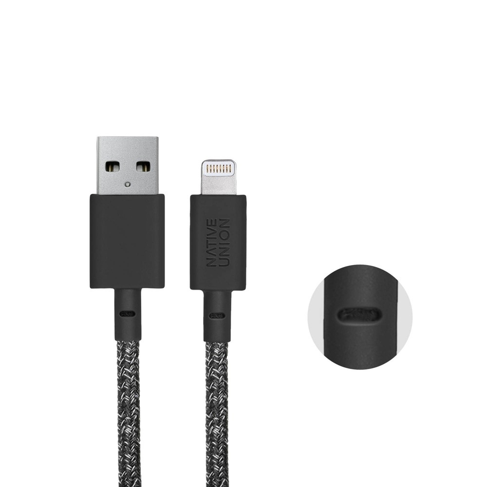 slide 3 of 7, Native Union Belt XL 10' Braided Lightning to USB-A Cable - Cosmos Black, 1 ct