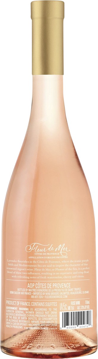 slide 2 of 3, Fleur de Mer French Rose Wine, 750 ml