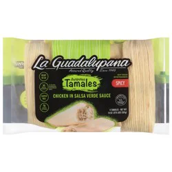 La Guadalupana Spicy Chicken in Salsa Verde Sauce Tamales 4 Each