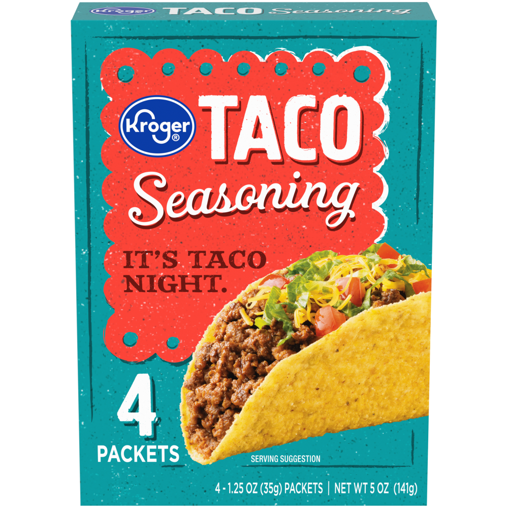 slide 1 of 4, Kroger Taco Seasoning Packets, 4 ct; 1.25 oz