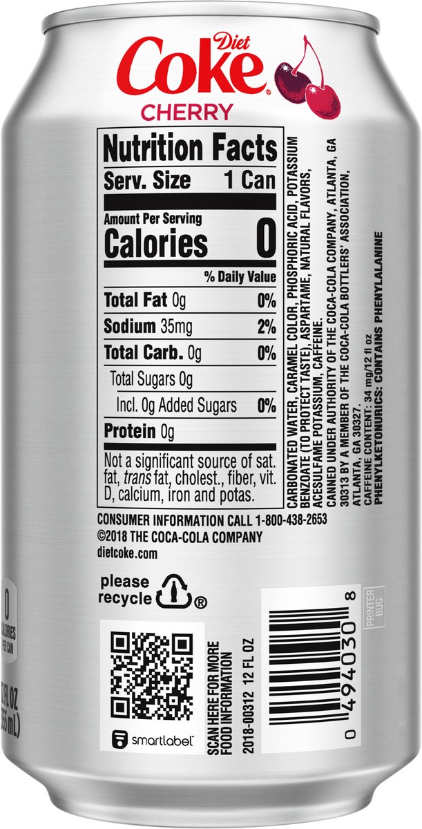 slide 11 of 11, Diet Coke Diet Cherry Coke Can, 12 fl oz, 12 fl oz