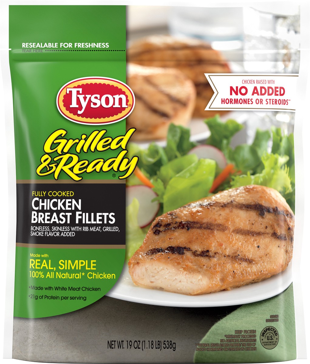 slide 6 of 6, Tyson Grilled & Ready Chicken Breast Fillets - Frozen, 19 oz