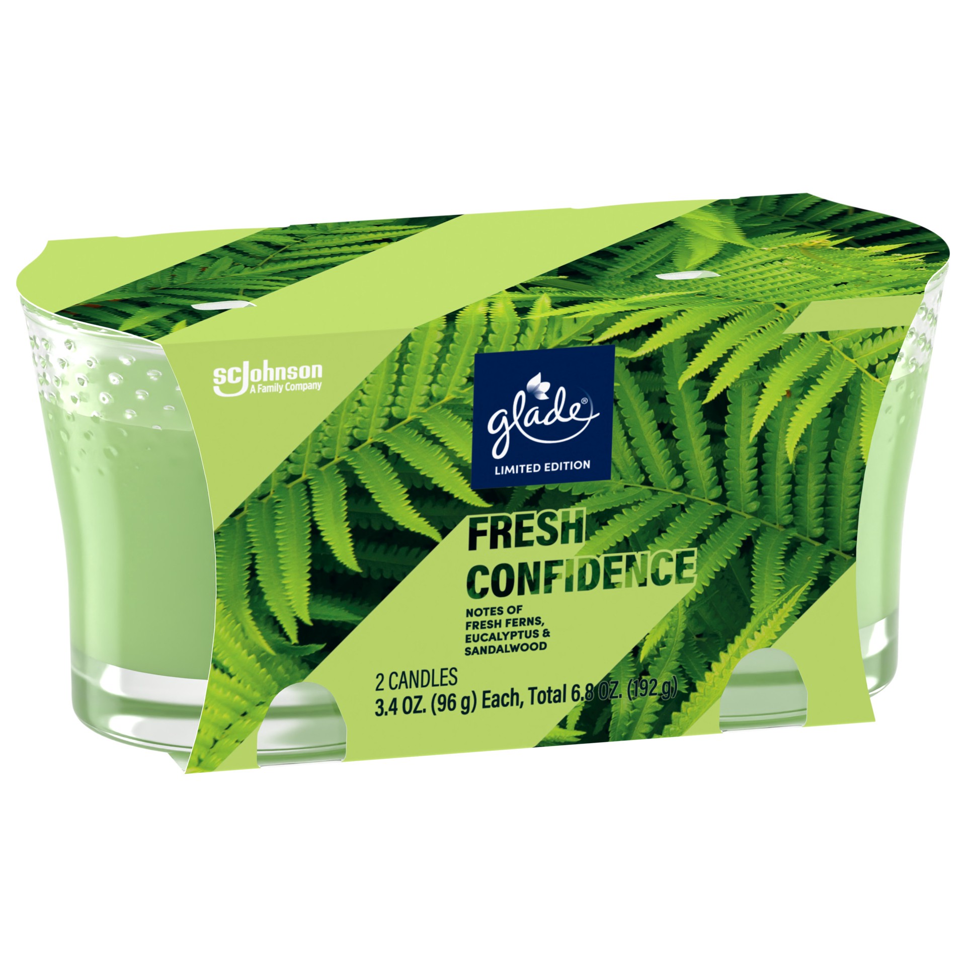 slide 2 of 5, Glade Two Pack Candles - Fresh Confidence Limited Edition Fragrance - 3.4 OZ /2ct, 6.80 fl oz