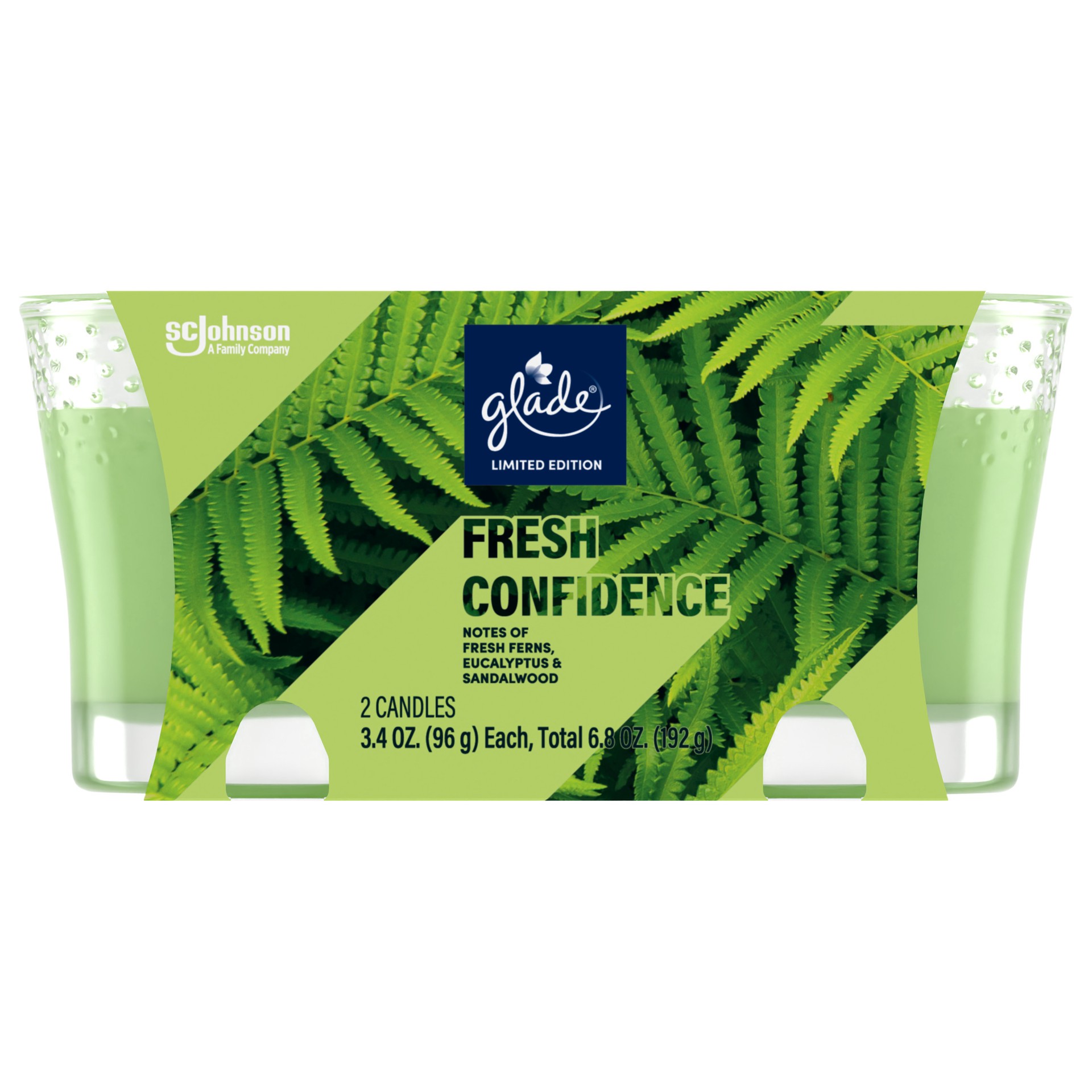 slide 1 of 5, Glade Two Pack Candles - Fresh Confidence Limited Edition Fragrance - 3.4 OZ /2ct, 6.80 fl oz