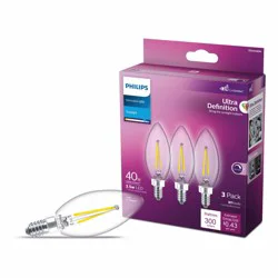 Philips Ultra Definition 3.5 -Watt 40-Watt Equiv B11 E12 base Light Bulb Daylight 5000K
