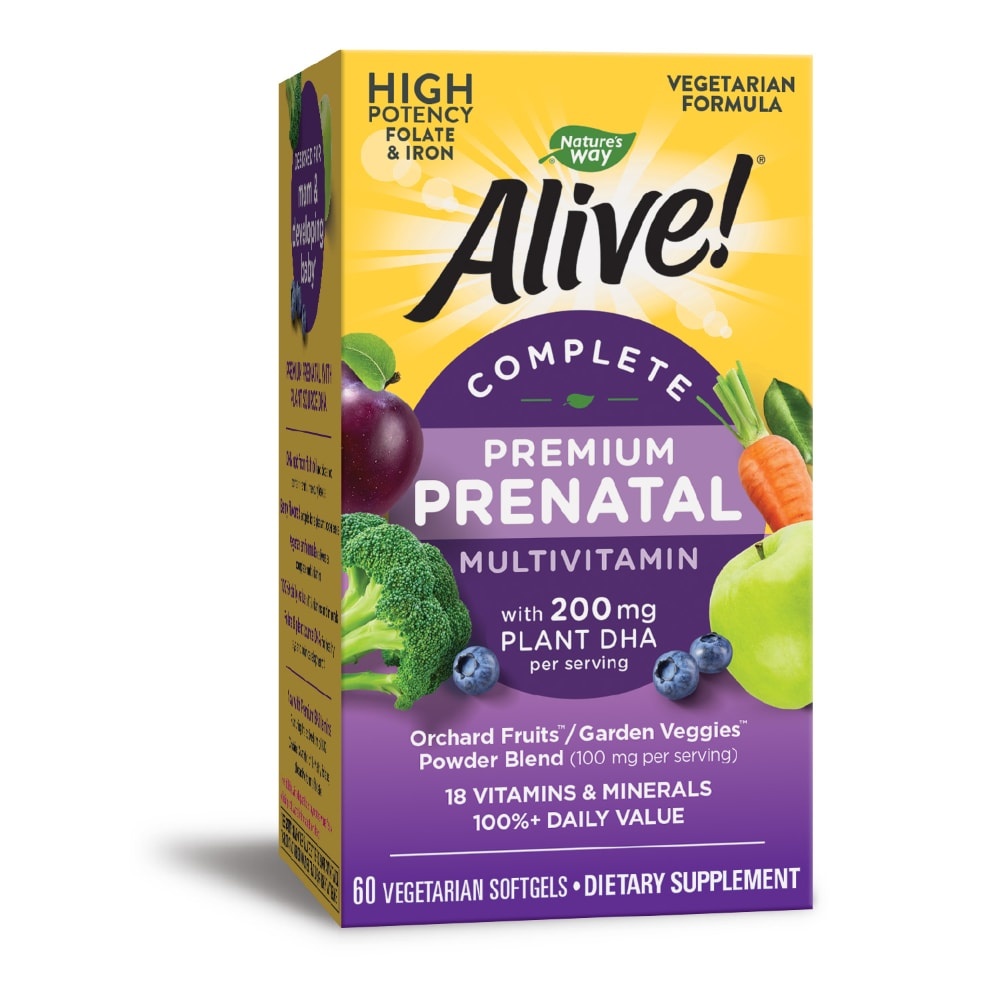 slide 1 of 1, Nature's Way Alive Complete Prenatal Berry Flavored Multivitamin Vegetarian Softgels, 60 ct