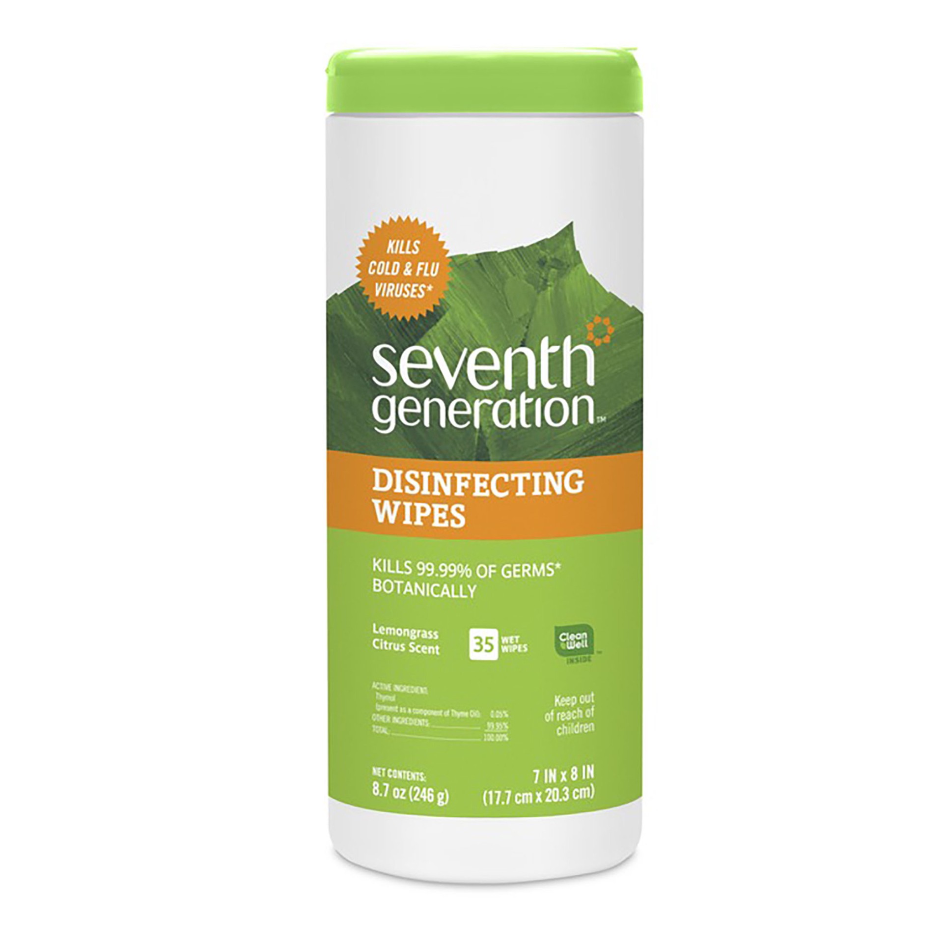 slide 1 of 12, Seventh Generation Disinfectant Wipes Lemongrass Citrus, 35 count, 35 ct