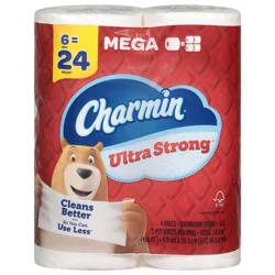 Charmin Toilet Paper Ultra Strong, 6 Mega Rolls, 2-ply Bath Tissue