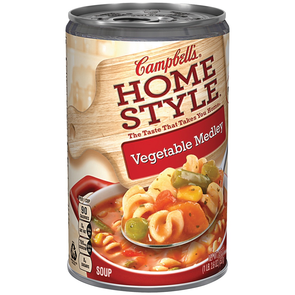 slide 1 of 1, Campbell's Natural Vegetable Medley Soup, 18.6 oz