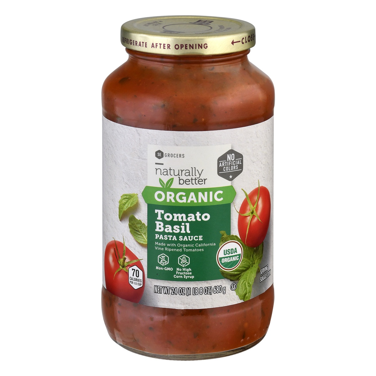 SE Grocers Pasta Sauce Organic Tomato Basil 24 oz Shipt