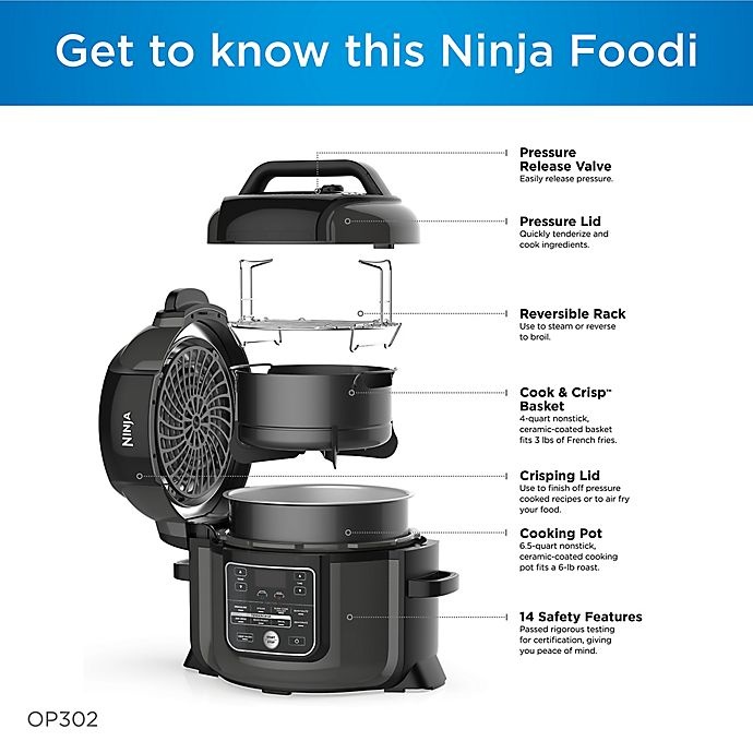 slide 15 of 15, Ninja Foodi Pressure Cooker with TenderCrisp, 6.5 qt