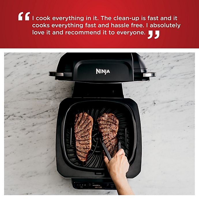 slide 7 of 10, Ninja Foodi 5-in-1 Indoor Grill with Air Fryer - Black/Stainless Steel, 1 ct