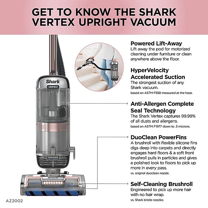 slide 6 of 7, Shark Vertex DuoClean PowerFins Upright Vacuum Powered Lift-away & Self-Cleaning Brushroll, 1 ct