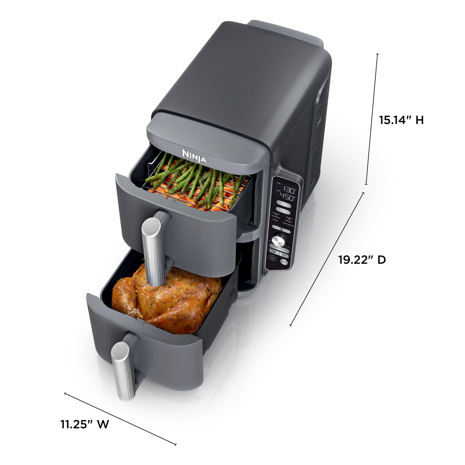 slide 4 of 8, Ninja Ninja DoubleStack XL 10 QT 2-Basket Air Fryer, 1 ct