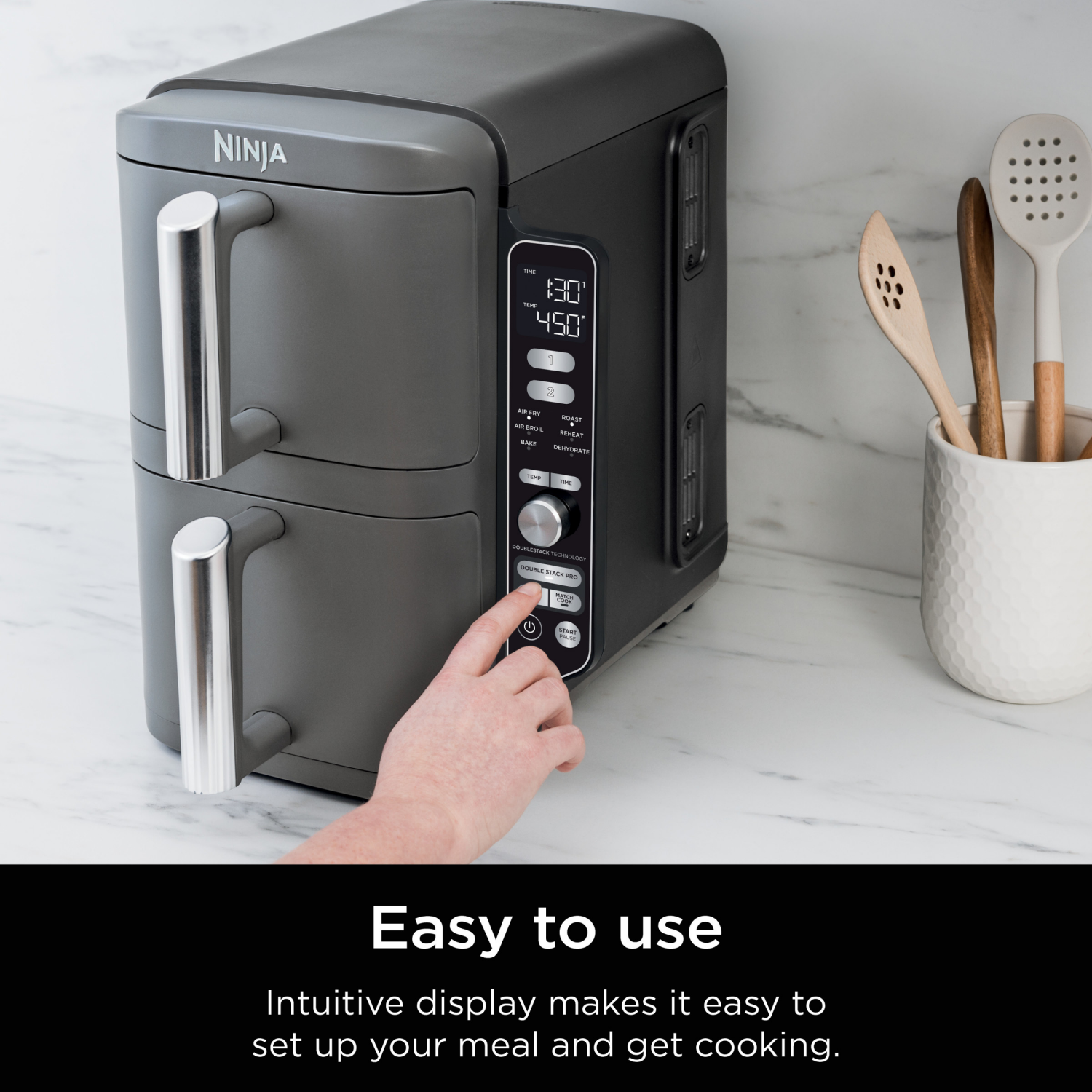 slide 6 of 8, Ninja Ninja DoubleStack XL 10 QT 2-Basket Air Fryer, 1 ct