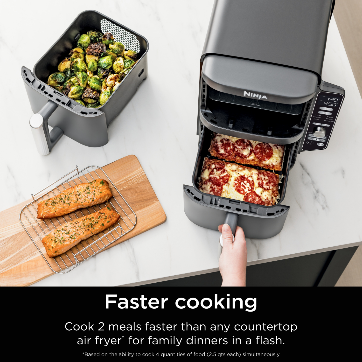 slide 7 of 8, Ninja Ninja DoubleStack XL 10 QT 2-Basket Air Fryer, 1 ct