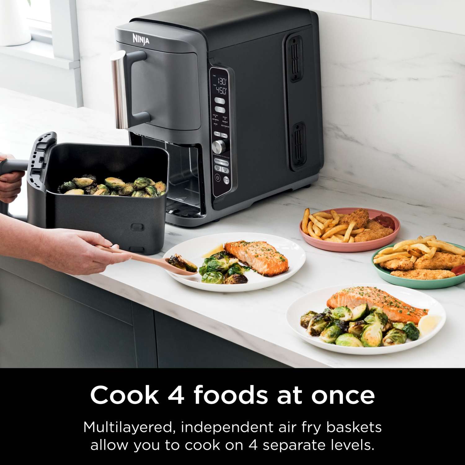 slide 8 of 8, Ninja Ninja DoubleStack XL 10 QT 2-Basket Air Fryer, 1 ct