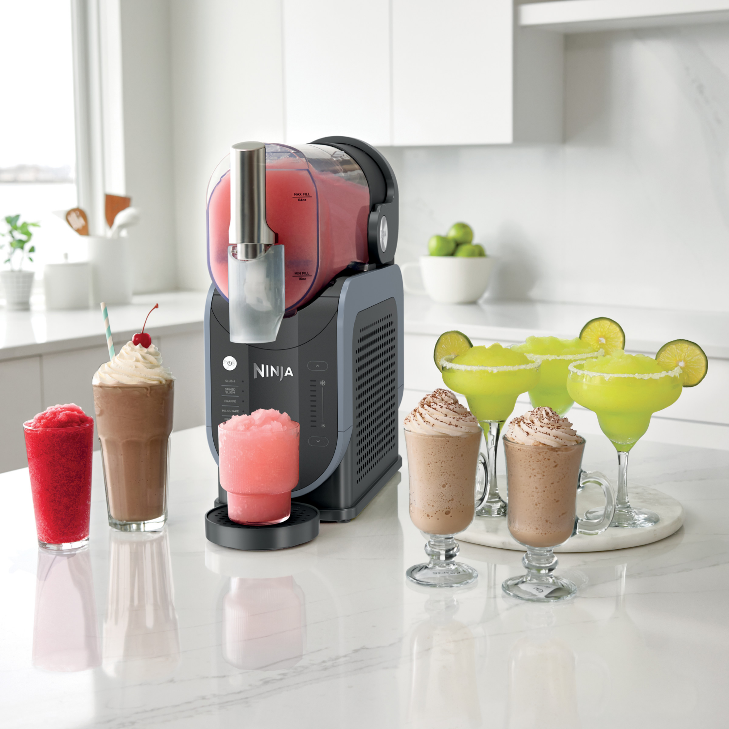 slide 4 of 8, Ninja Slushi Professional Frozen Drink Maker with 5 Preset Programs, 88 oz. Capacity FS301, 88 oz