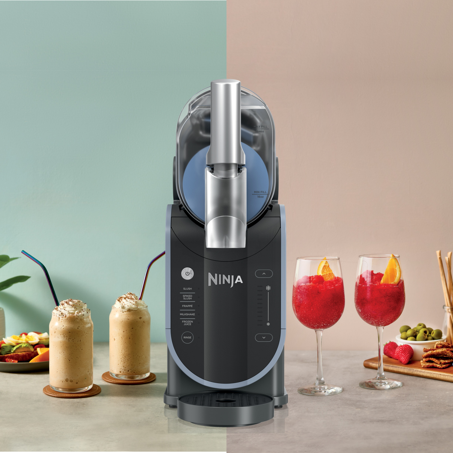 slide 7 of 8, Ninja Slushi Professional Frozen Drink Maker with 5 Preset Programs, 88 oz. Capacity FS301, 88 oz