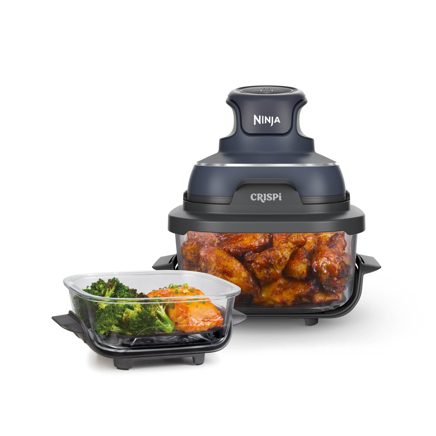 slide 1 of 8, Ninja 4qt Crispi Portable Cooking System Air Fryer Gray - FN101GY, 4 qt