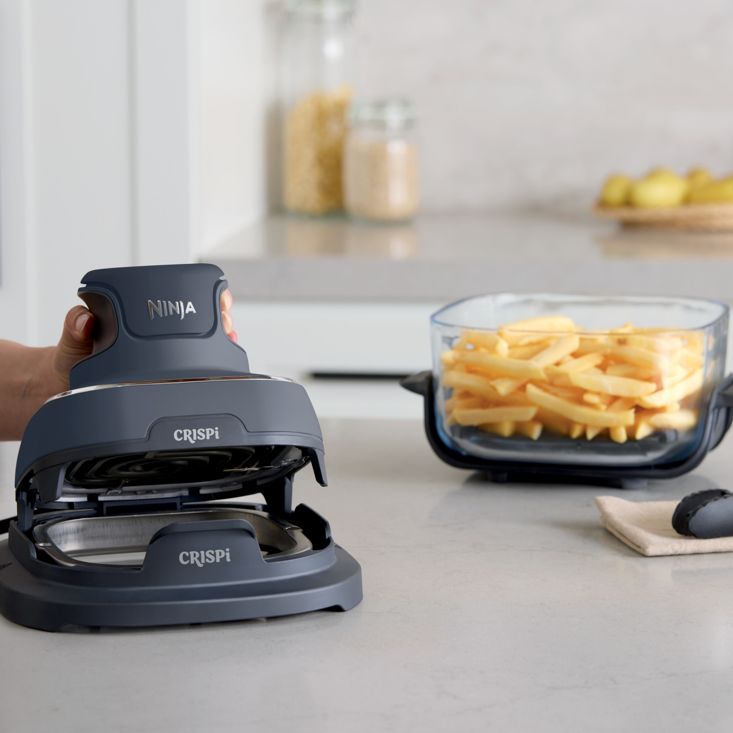 slide 7 of 8, Ninja 4qt Crispi Portable Cooking System Air Fryer Gray - FN101GY, 4 qt