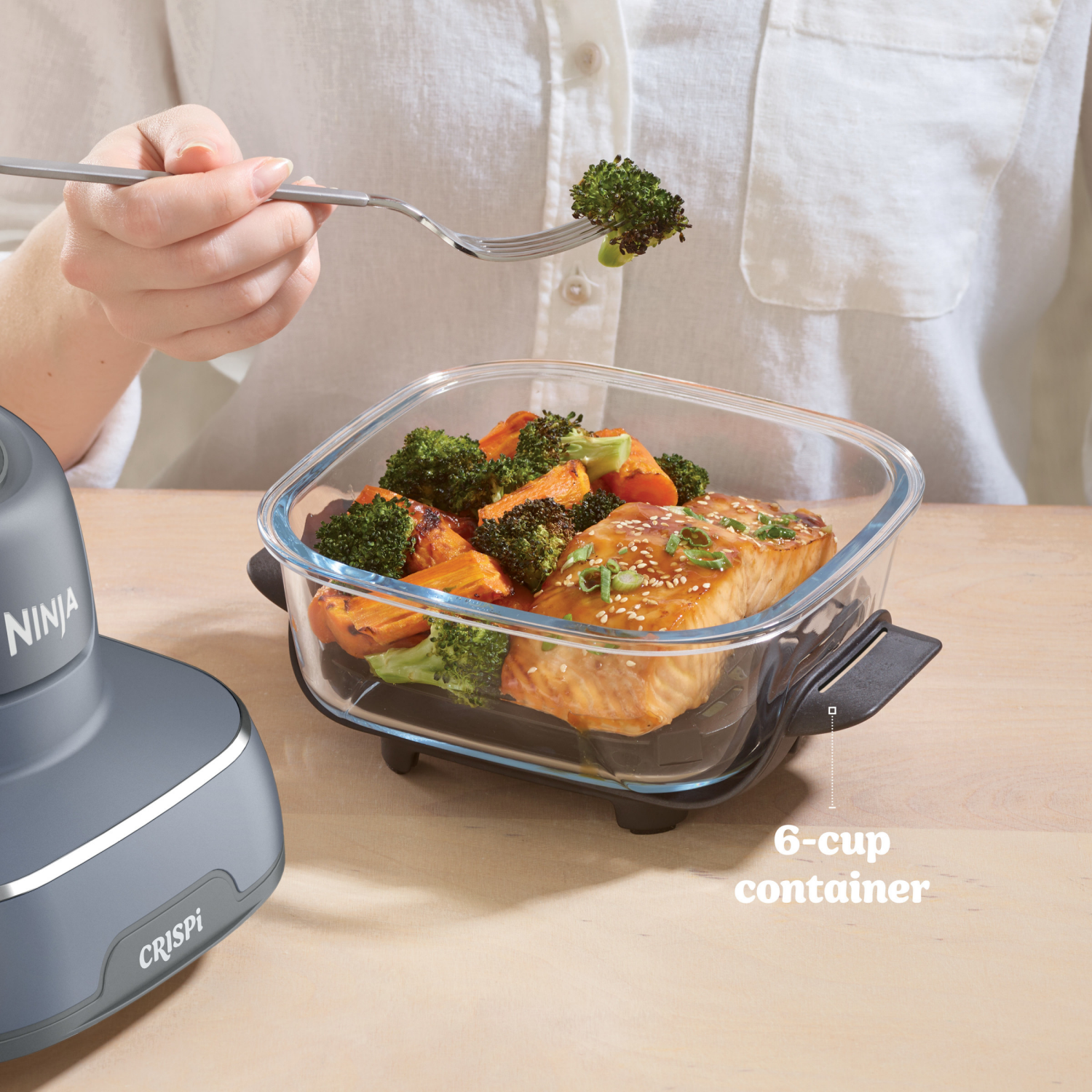 slide 8 of 8, Ninja 4qt Crispi Portable Cooking System Air Fryer Gray - FN101GY, 4 qt
