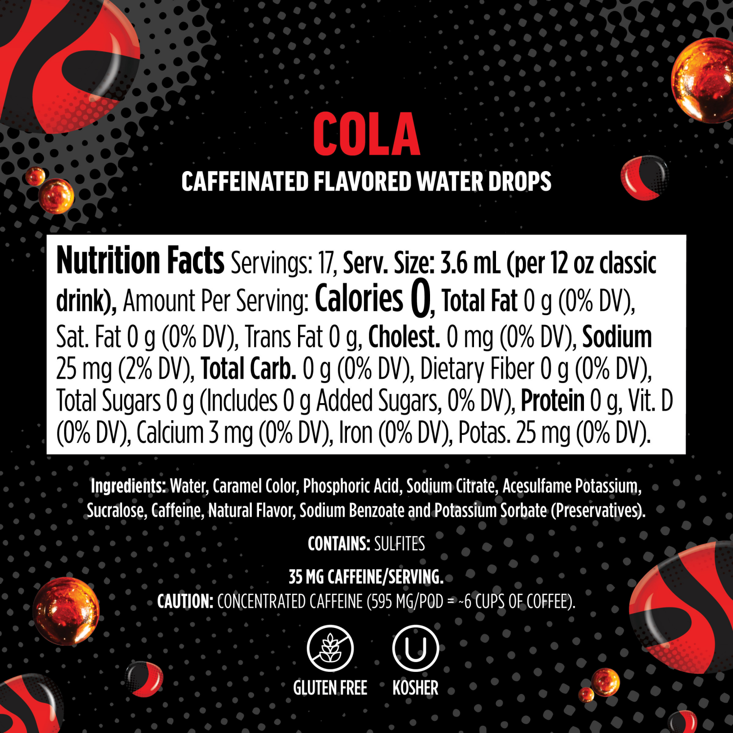 slide 5 of 5, Ninja Thirsti Zero Soda Cola Flavored Water Drops 3.01 fl oz, 3.01 fl oz