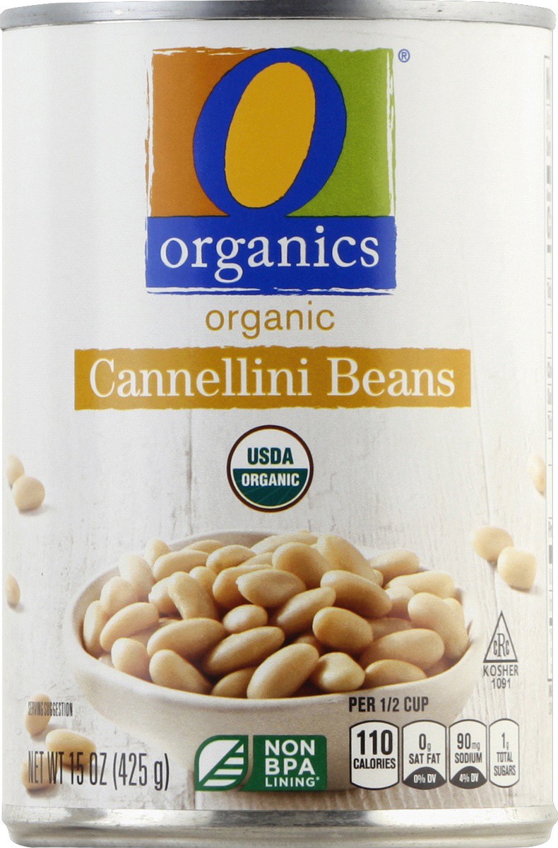 slide 2 of 2, O Organics Organic Beans Cannellini, 15 oz