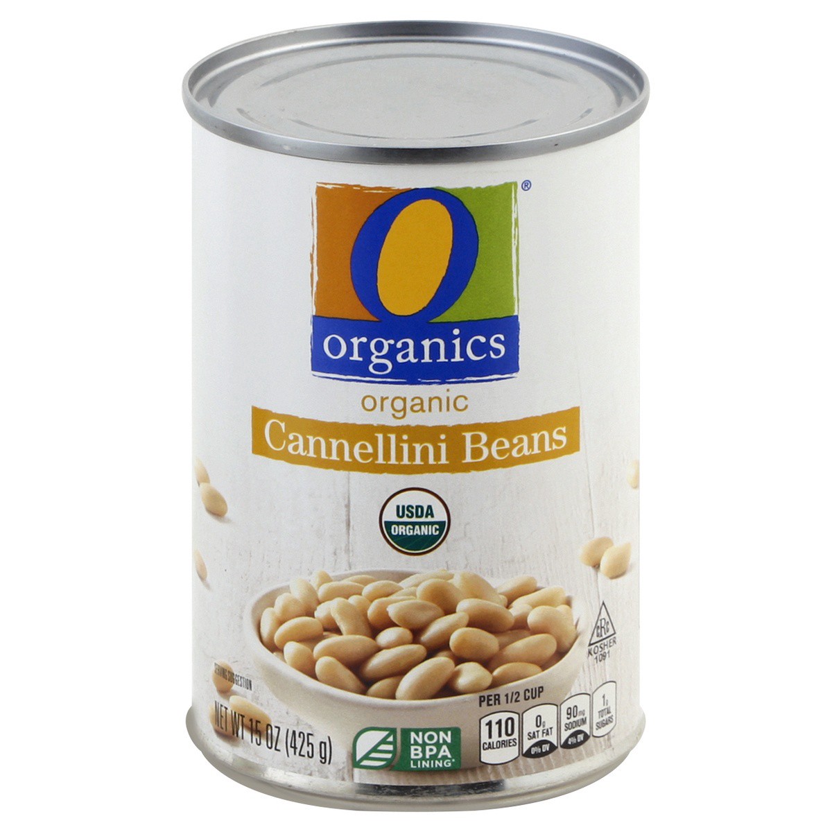 slide 1 of 2, O Organics Organic Beans Cannellini, 15 oz
