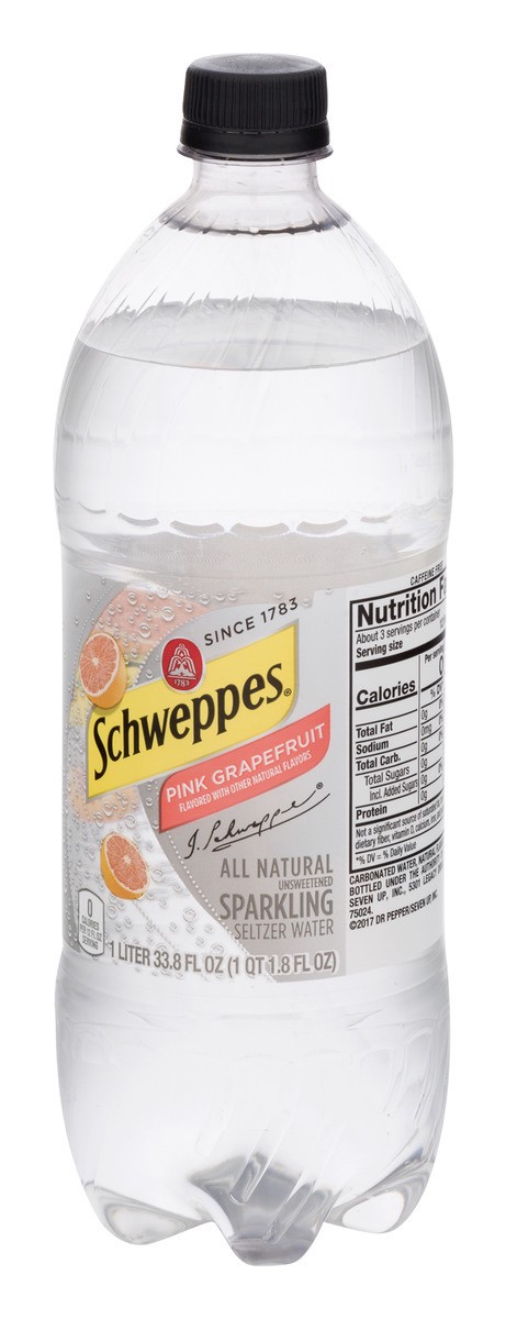 slide 5 of 9, Schweppes Seltzer Water - Grapefruit, 1 liter