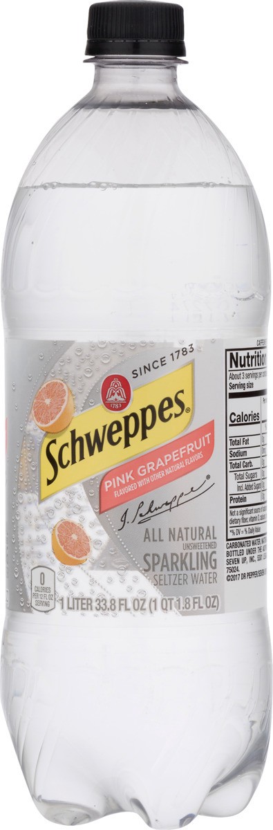 slide 2 of 9, Schweppes Seltzer Water - Grapefruit, 1 liter