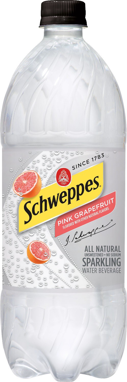 slide 1 of 9, Schweppes Seltzer Water - Grapefruit, 1 liter